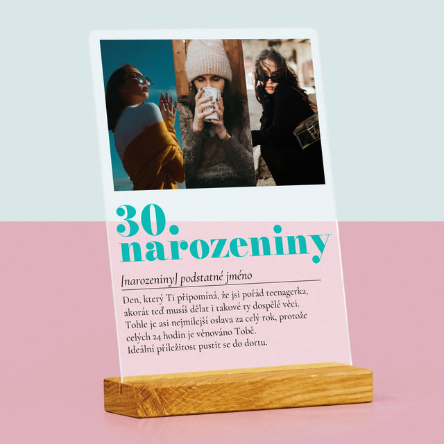 Fotokoláž: 30. Narozeniny Definice - Tisk Na Akrylovém Skle