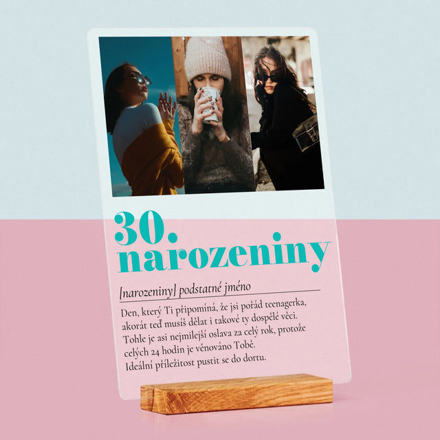 Fotokoláž: 30. Narozeniny Definice - Tisk Na Akrylovém Skle