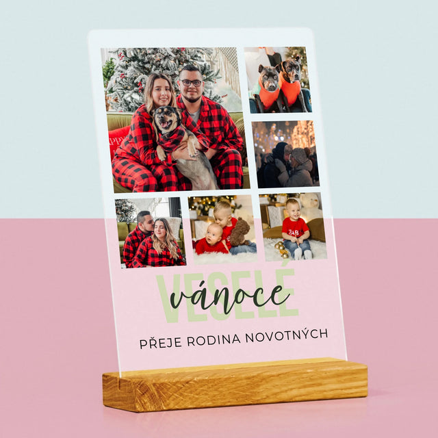 Fotokoláž: Veselé Vánoce - Tisk Na Akrylovém Skle