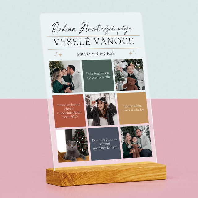 Fotokoláž: Veselé Vánoce Přání - Tisk Na Akrylovém Skle