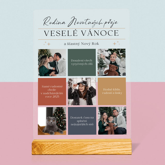 Fotokoláž: Veselé Vánoce Přání - Tisk Na Akrylovém Skle