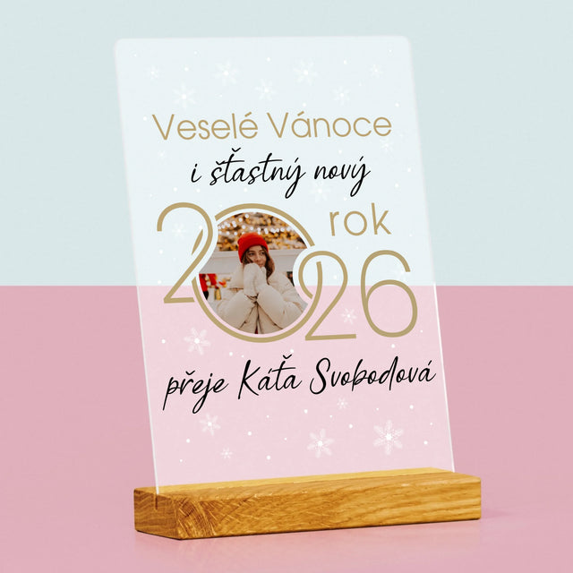 Fotokoláž: Šťastný Nový Rok - Tisk Na Akrylovém Skle