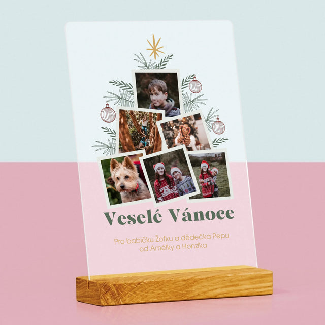 Fotokoláž: Vánoční Stromeček - Tisk Na Akrylovém Skle