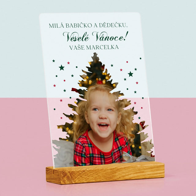 Tvar Z Fotek: Vánoční Stromeček Vánoce - Tisk Na Akrylovém Skle