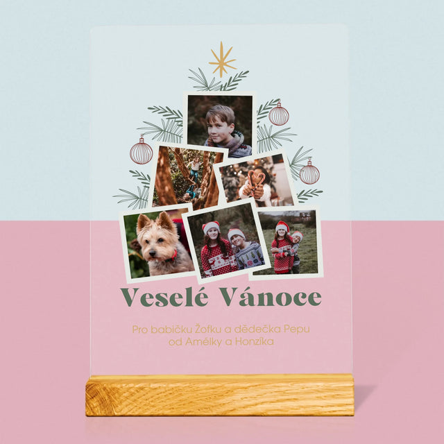 Fotokoláž: Vánoční Stromeček - Tisk Na Akrylovém Skle