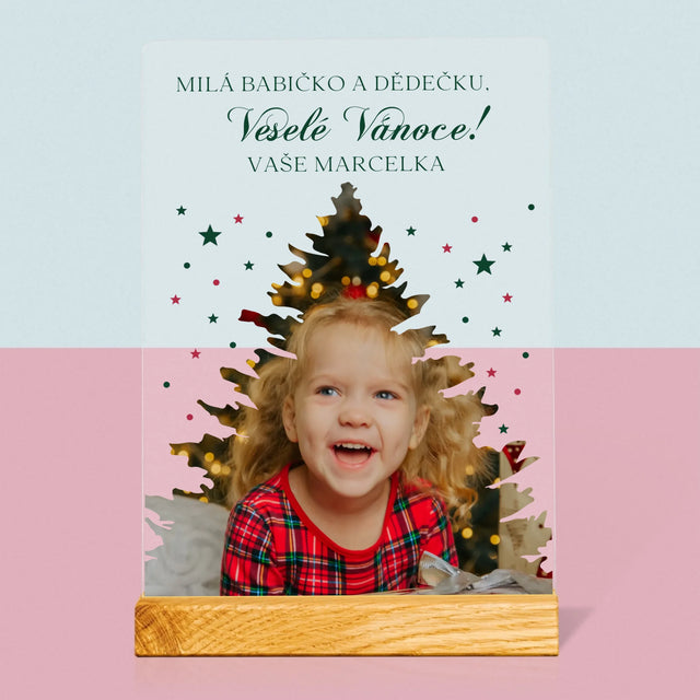 Tvar Z Fotek: Vánoční Stromeček Vánoce - Tisk Na Akrylovém Skle