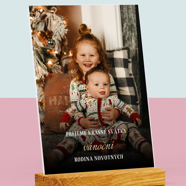 Fotka S Textem: Krásné Vánoce - Tisk Na Akrylovém Skle