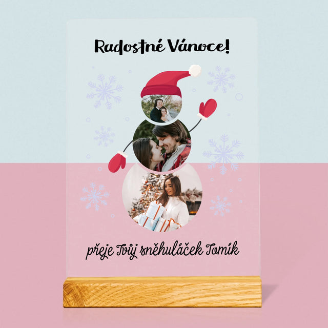 Tvar Z Fotek: Sněhuláček - Tisk Na Akrylovém Skle