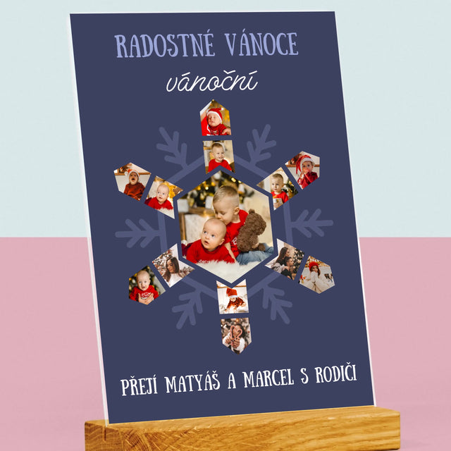 Tvar Z Fotek: Sněhová Vločka - Tisk Na Akrylovém Skle