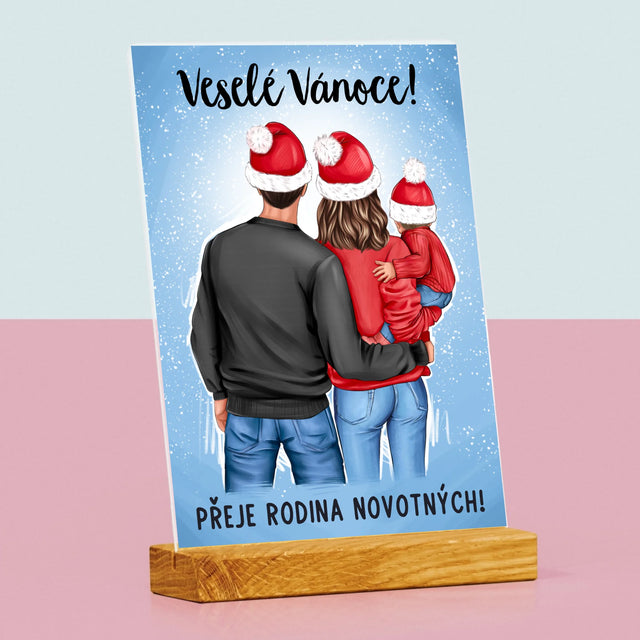 Designér Postav: Vánoční Rodina - Tisk Na Akrylovém Skle