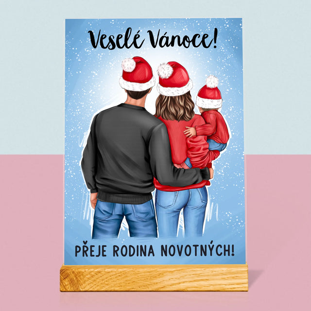 Designér Postav: Vánoční Rodina - Tisk Na Akrylovém Skle