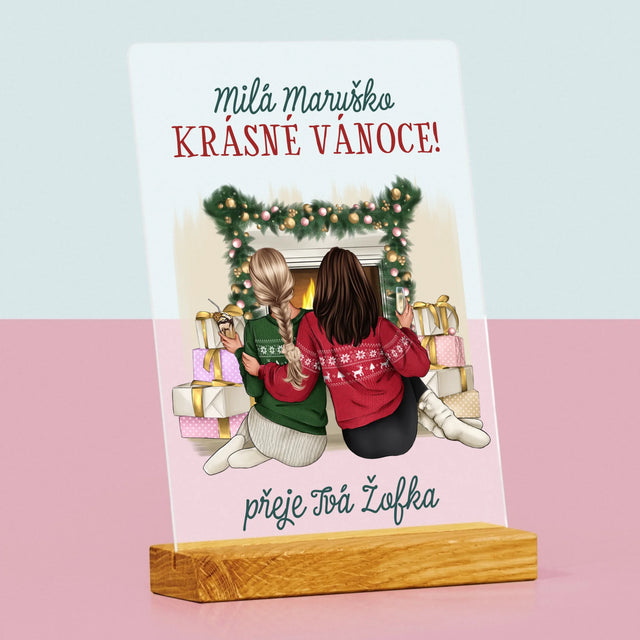 Designér Postav: Vánoční Kamarádky - Tisk Na Akrylovém Skle