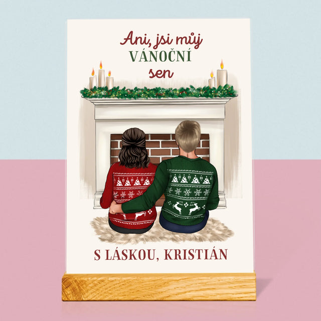 Designér Postav: Vánoční Pár - Tisk Na Akrylovém Skle