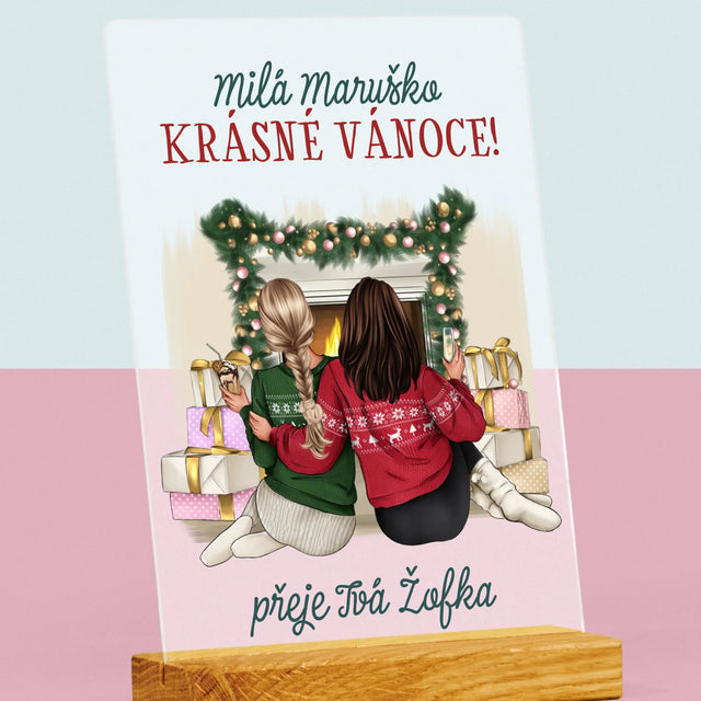 Designér Postav: Vánoční Kamarádky - Tisk Na Akrylovém Skle