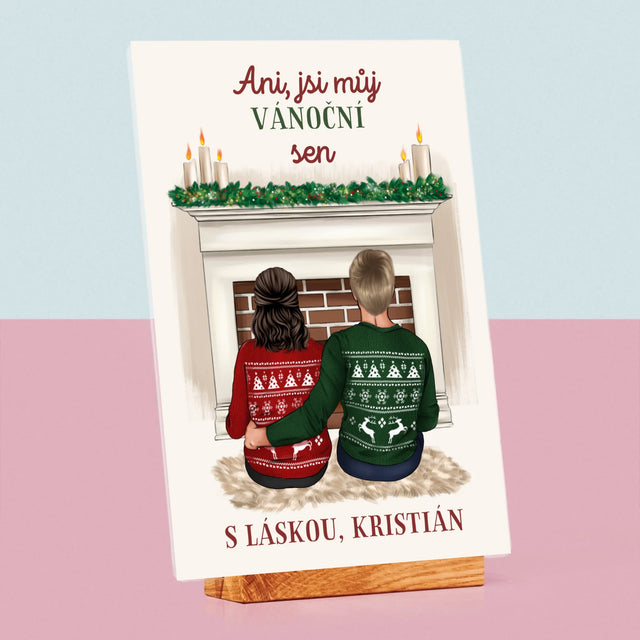 Designér Postav: Vánoční Pár - Tisk Na Akrylovém Skle