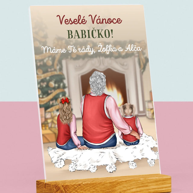 Designér Postav: Veselé Vánoce Babičko - Tisk Na Akrylovém Skle