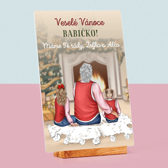 Designér Postav: Veselé Vánoce Babičko - Tisk Na Akrylovém Skle