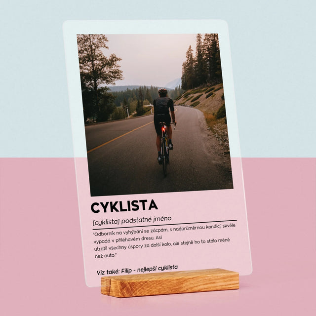 Fotka S Textem: Cyklista Definice - Tisk Na Akrylovém Skle