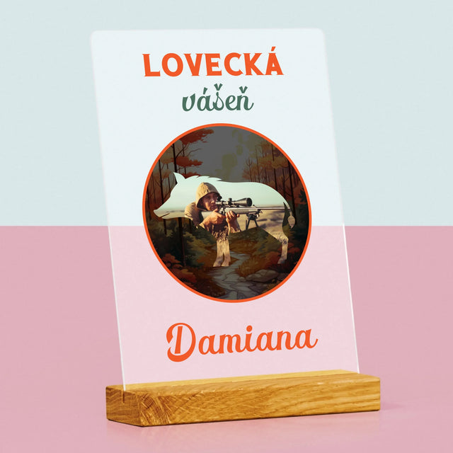 Fotka S Textem: Lovecká Vášeň Damiana - Tisk Na Akrylovém Skle