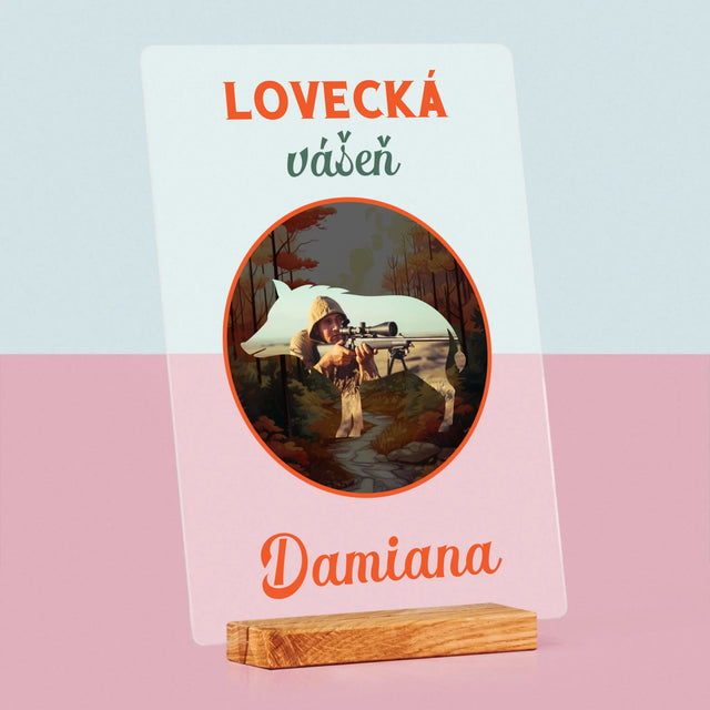 Fotka S Textem: Lovecká Vášeň Damiana - Tisk Na Akrylovém Skle