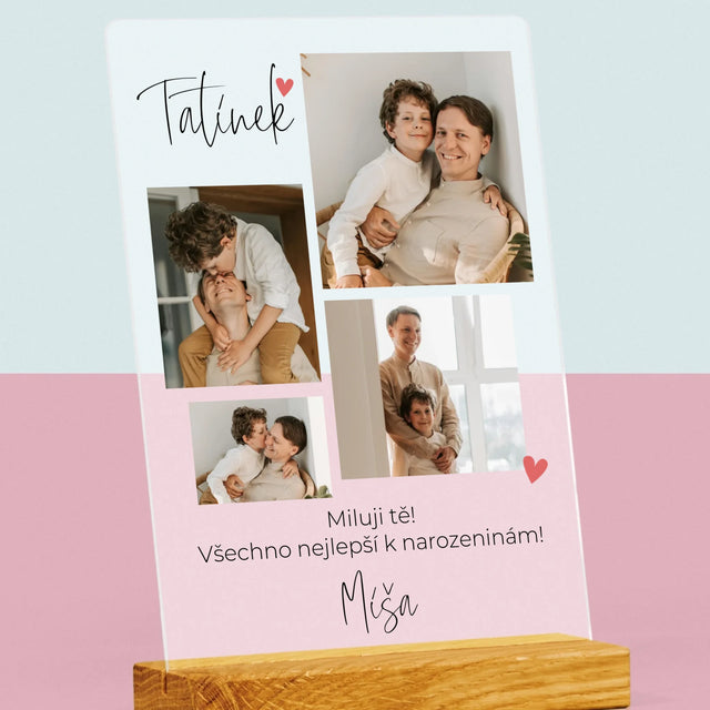 Fotokoláž: Tatínek Miluji Tě - Tisk Na Akrylovém Skle