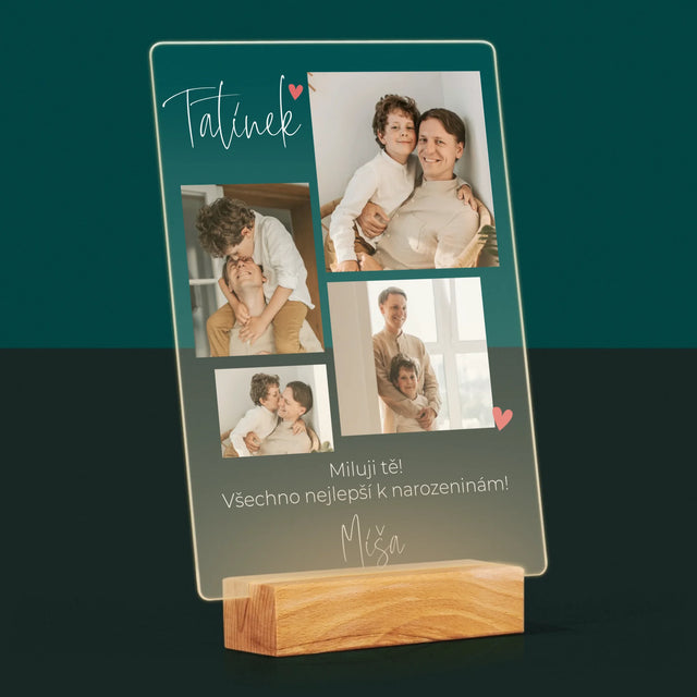 Fotokoláž: Tatínek Miluji Tě - Tisk Na Akrylovém Skle