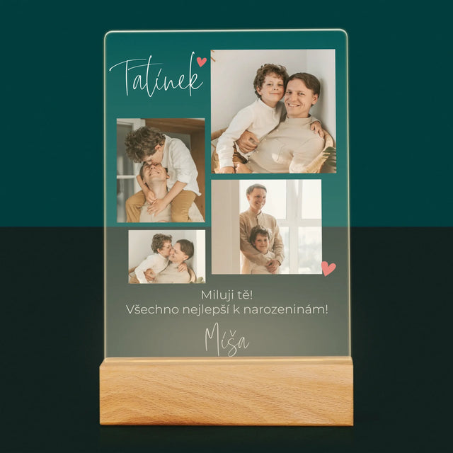 Fotokoláž: Tatínek Miluji Tě - Tisk Na Akrylovém Skle