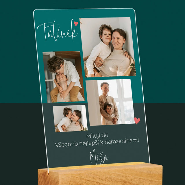 Fotokoláž: Tatínek Miluji Tě - Tisk Na Akrylovém Skle