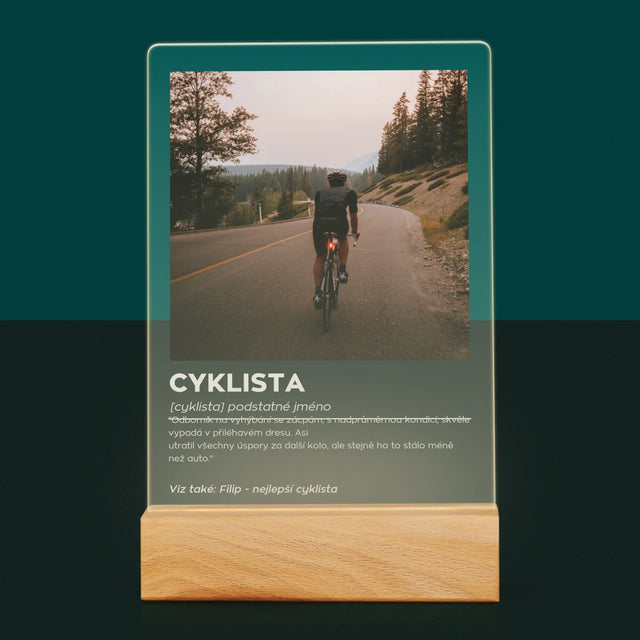 Fotka S Textem: Cyklista Definice - Tisk Na Akrylovém Skle