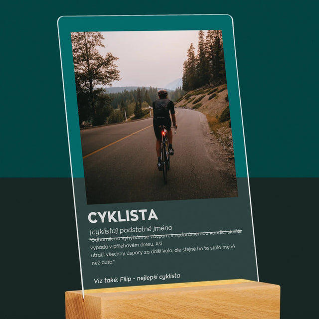 Fotka S Textem: Cyklista Definice - Tisk Na Akrylovém Skle