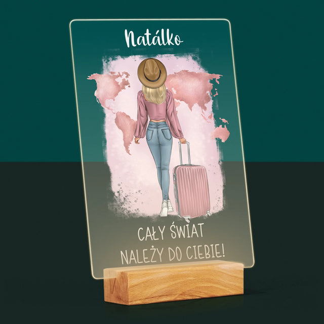 Designér Postav: Cestovatelka - Tisk Na Akrylovém Skle