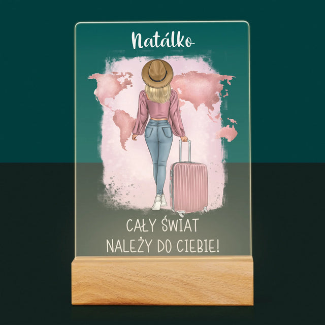Designér Postav: Cestovatelka - Tisk Na Akrylovém Skle