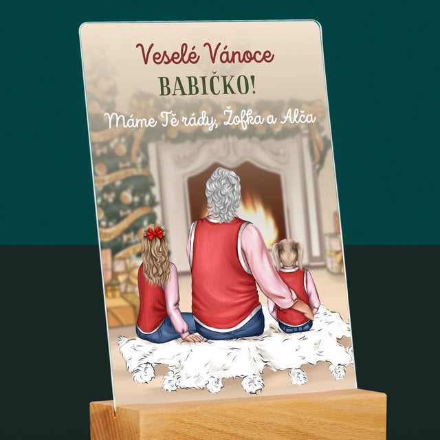 Designér Postav: Veselé Vánoce Babičko - Tisk Na Akrylovém Skle