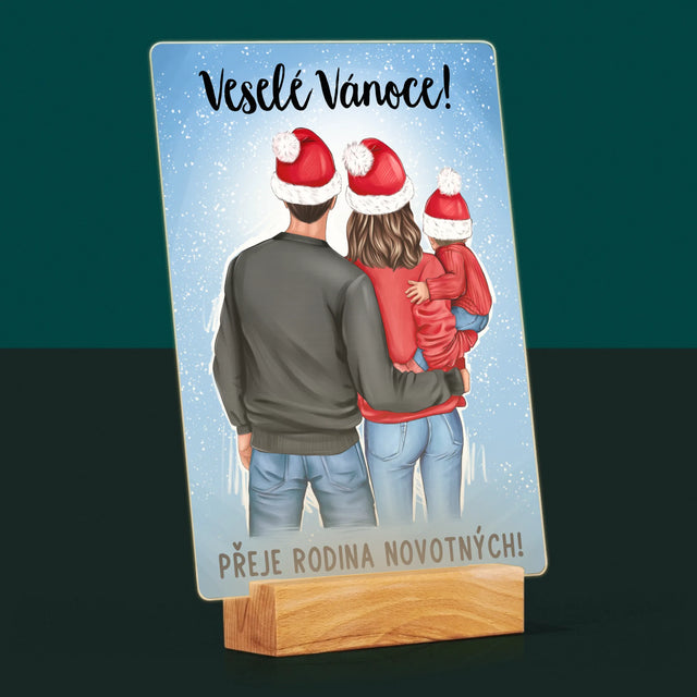 Designér Postav: Vánoční Rodina - Tisk Na Akrylovém Skle