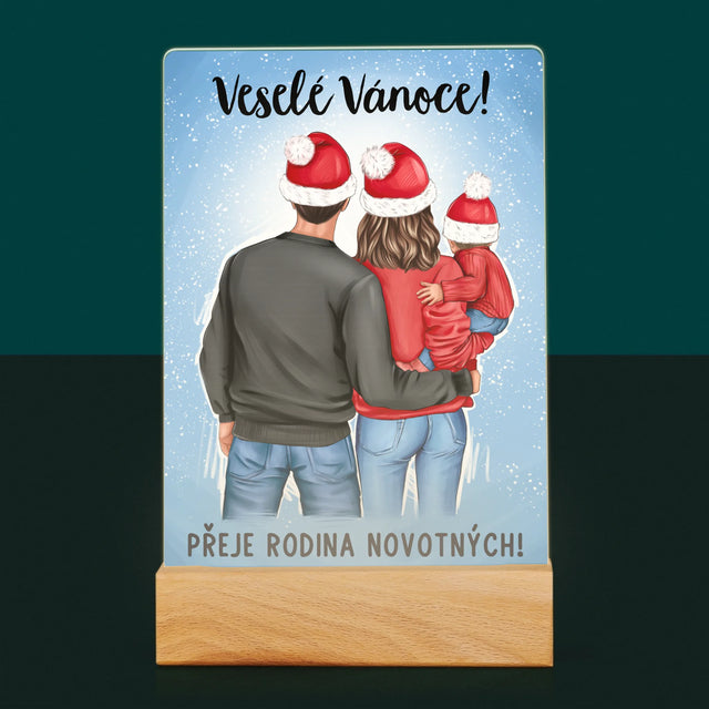 Designér Postav: Vánoční Rodina - Tisk Na Akrylovém Skle
