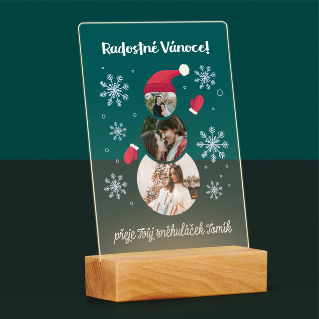 Tvar Z Fotek: Sněhuláček - Tisk Na Akrylovém Skle