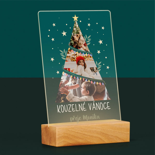 Fotokoláž: Kouzelné Vánoce Stromeček - Tisk Na Akrylovém Skle