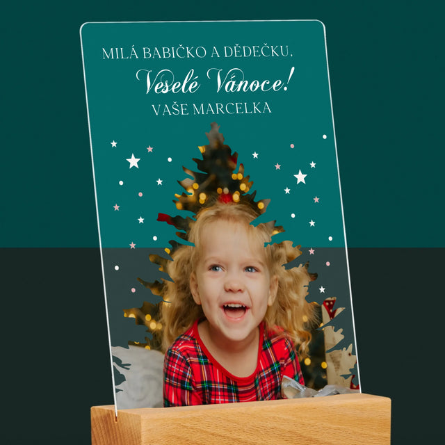 Tvar Z Fotek: Vánoční Stromeček Vánoce - Tisk Na Akrylovém Skle