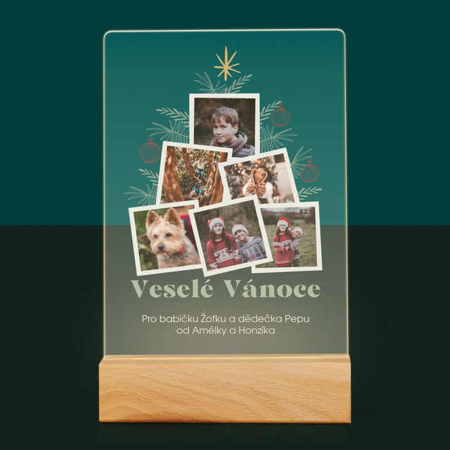 Fotokoláž: Vánoční Stromeček - Tisk Na Akrylovém Skle