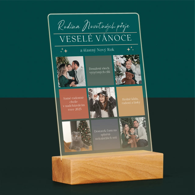 Fotokoláž: Veselé Vánoce Přání - Tisk Na Akrylovém Skle