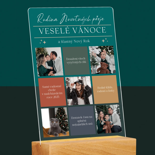 Fotokoláž: Veselé Vánoce Přání - Tisk Na Akrylovém Skle