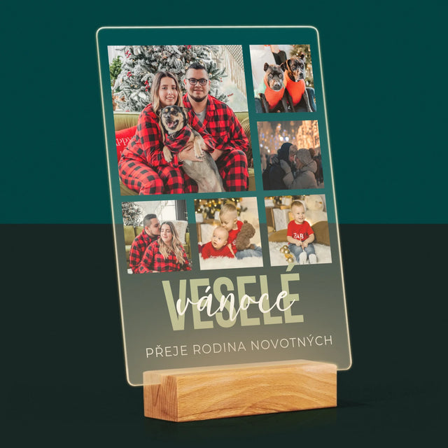 Fotokoláž: Veselé Vánoce - Tisk Na Akrylovém Skle
