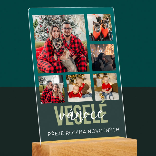 Fotokoláž: Veselé Vánoce - Tisk Na Akrylovém Skle