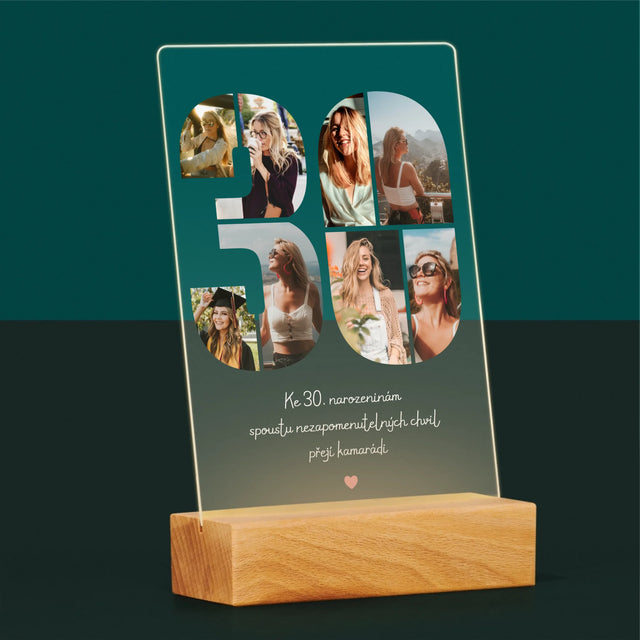 Fotokoláž: 30. Narozeniny Přání - Tisk Na Akrylovém Skle