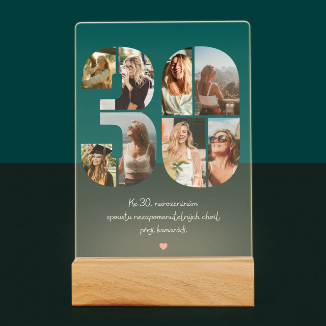 Fotokoláž: 30. Narozeniny Přání - Tisk Na Akrylovém Skle