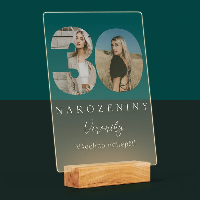 Slovo Z Fotek: 30. Narozeniny Podpis - Tisk Na Akrylovém Skle
