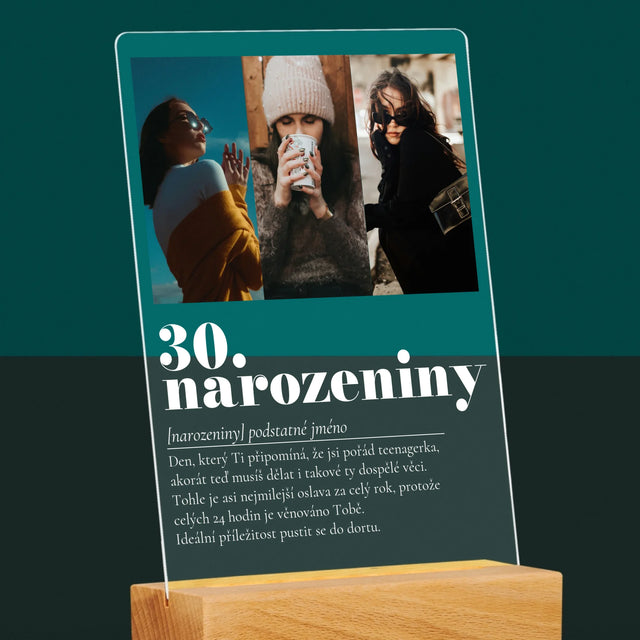 Fotokoláž: 30. Narozeniny Definice - Tisk Na Akrylovém Skle