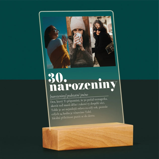 Fotokoláž: 30. Narozeniny Definice - Tisk Na Akrylovém Skle