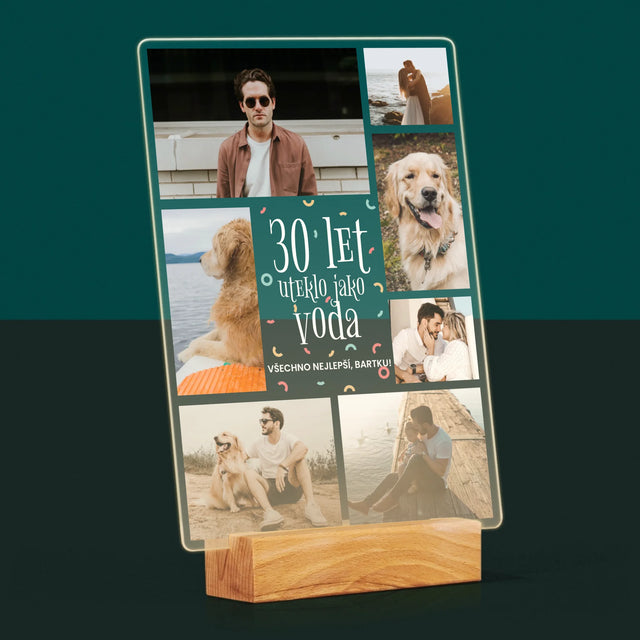 Fotokoláž: 30 Let Uteklo - Tisk Na Akrylovém Skle