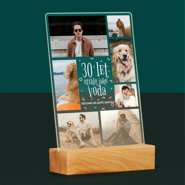 Fotokoláž: 30 Let Uteklo - Tisk Na Akrylovém Skle